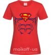 Женская футболка Пресс супермена Красный фото