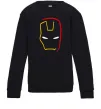 Детский Свитшот Маска залізної людини мінімал Черный фото