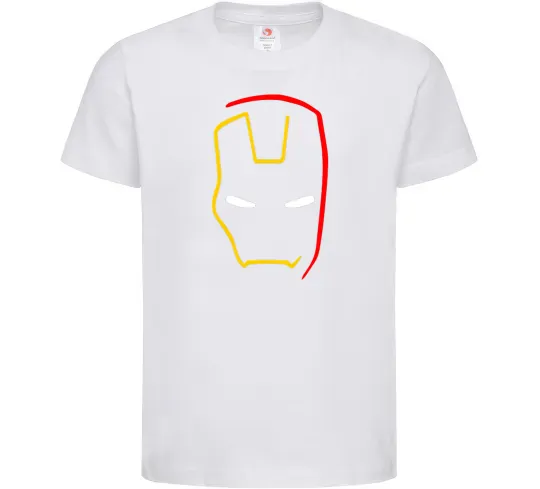 Дитяча футболка Маска залізної людини мінімал Білий фото