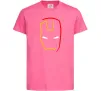 Дитяча футболка Маска залізної людини мінімал Яскраво-рожевий фото
