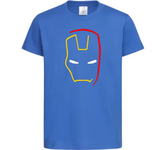 Дитяча футболка Маска залізної людини мінімал Яскраво-синій фото