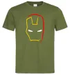 Чоловіча футболка Маска залізної людини мінімал Оливковий фото