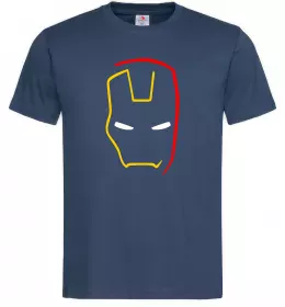 Мужская футболка Маска залізної людини мінімал Темно-синий фото