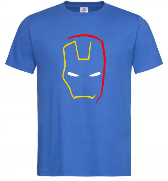 Чоловіча футболка Маска залізної людини мінімал Яскраво-синій фото