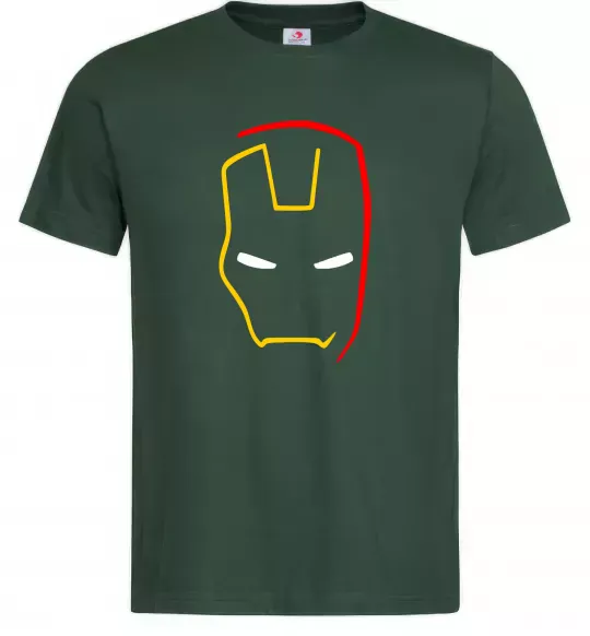 Чоловіча футболка Маска залізної людини мінімал Темно-зелений фото