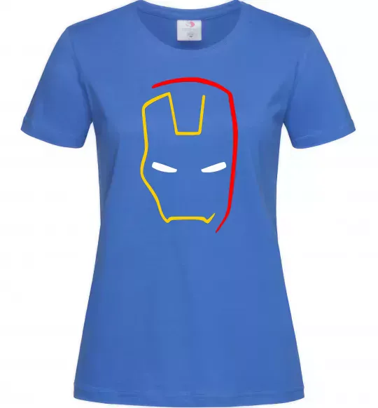Женская футболка Маска залізної людини мінімал Ярко-синий фото