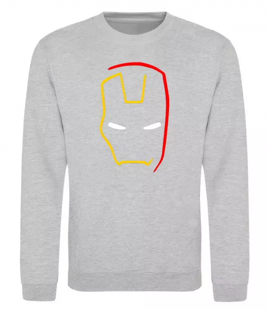 Світшот Маска залізної людини мінімал Сірий меланж фото