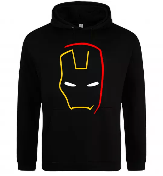 Жіноча толстовка (худі) Маска залізної людини мінімал Чорний фото