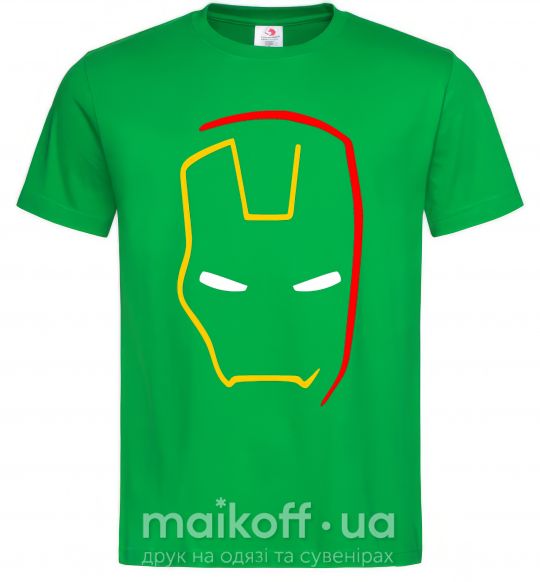 Мужская футболка Маска железного человека минимал Зеленый фото