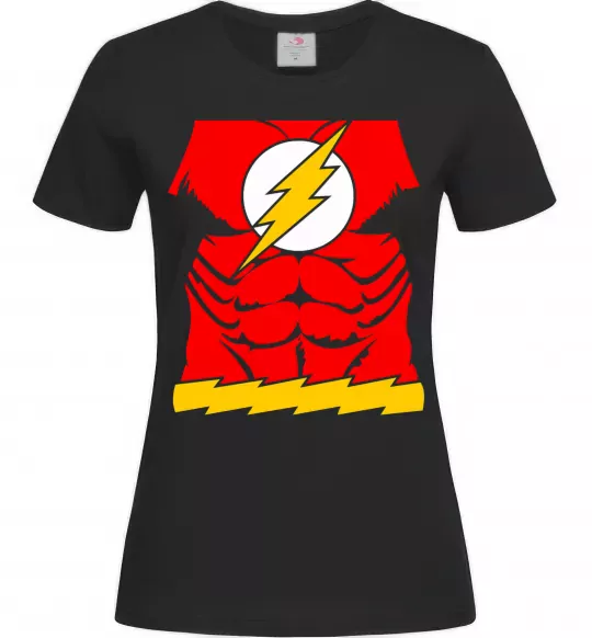 Жіноча футболка Костюм флеш Чорний фото