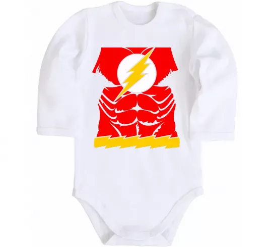 Детский боди Костюм флеш Белый фото