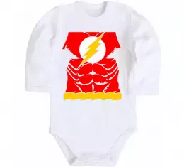 Детский боди Костюм флеш Белый фото