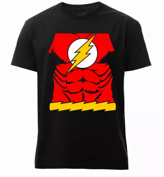 Чоловіча преміум футболка Костюм флеш Чорний фото