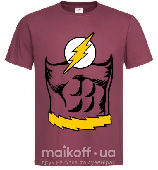 Мужская футболка Flash costume Бордовый фото