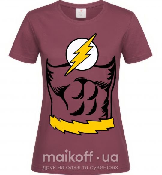 Женская футболка Flash costume Бордовый фото