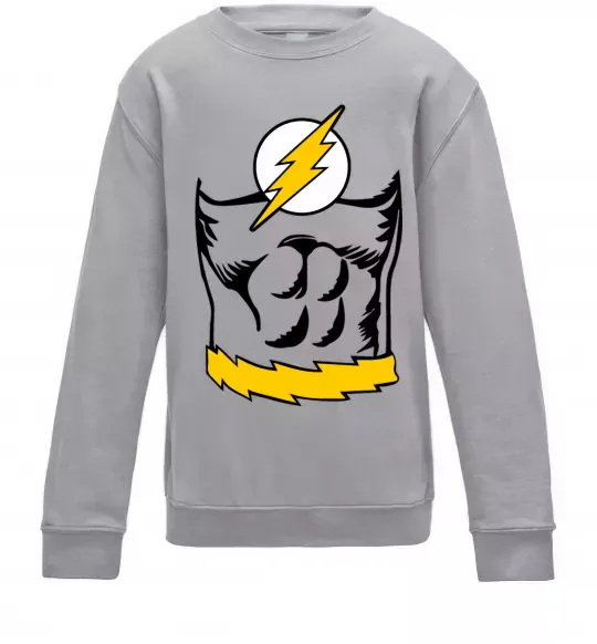 Детский Свитшот Flash costume Серый меланж фото
