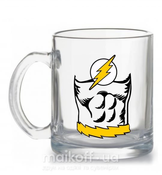 Чашка скляна Flash costume Прозорий фото