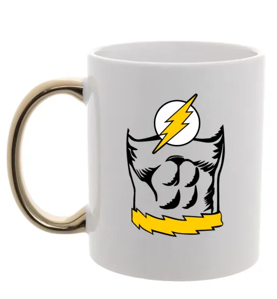 Чашка с цветной ручкой Flash costume Золото фото