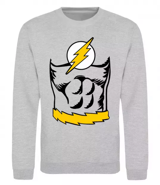 Світшот Flash costume Сірий меланж фото