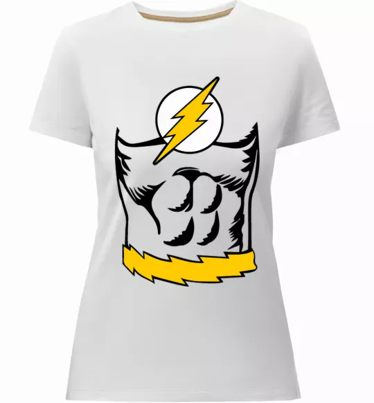 Жіноча преміум футболка Flash costume Білий фото