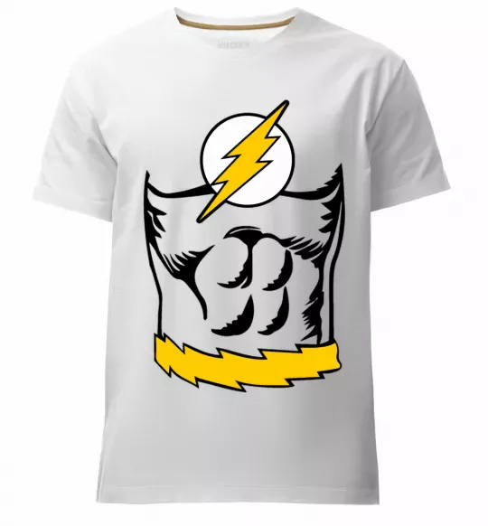 Чоловіча преміум футболка Flash costume Білий фото