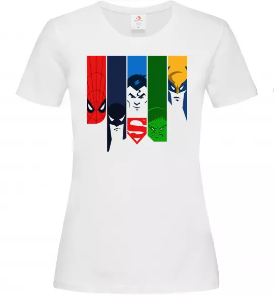 Женская футболка Superheroes Белый фото