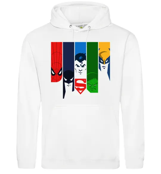 Чоловіча толстовка (худі) Superheroes Білий фото