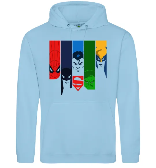 Чоловіча толстовка (худі) Superheroes Блакитний фото