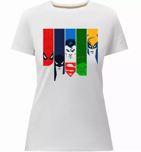 Жіноча преміум футболка Superheroes Білий фото