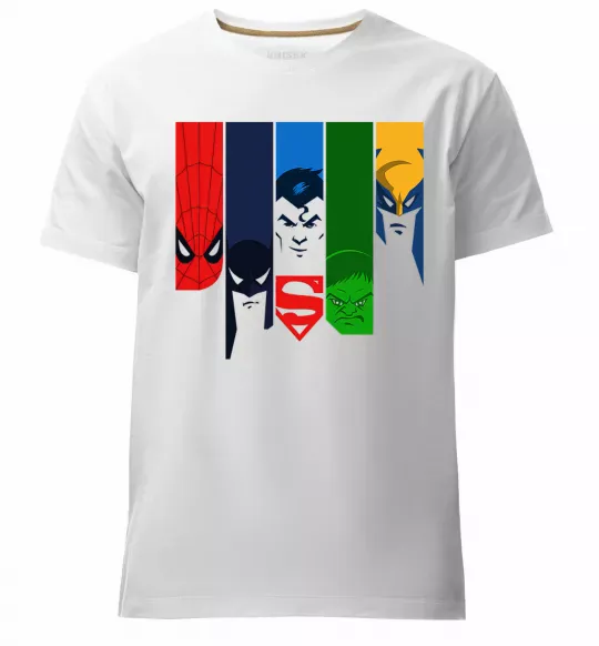 Чоловіча преміум футболка Superheroes Білий фото