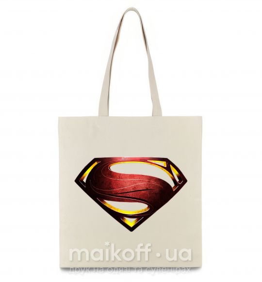Эко-сумка Superman full color logo Бежевый фото