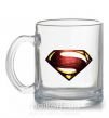 Чашка стеклянная Superman full color logo Прозрачный фото