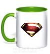 Чашка з кольоровою ручкою Superman full color logo Зелений фото