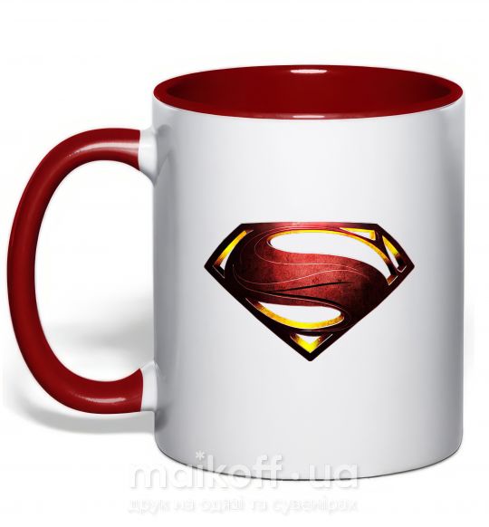 Чашка з кольоровою ручкою Superman full color logo Червоний фото