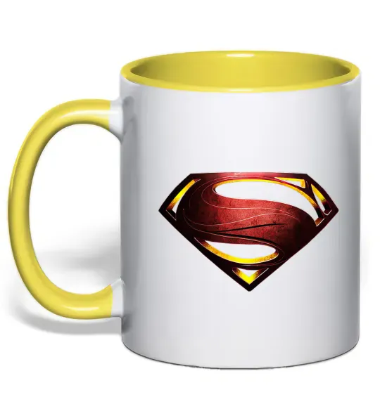 Чашка з кольоровою ручкою Superman full color logo Сонячно жовтий фото