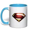 Чашка з кольоровою ручкою Superman full color logo Блакитний Чашка з кольоровою ручкою Superman full color logo Блакитний фото