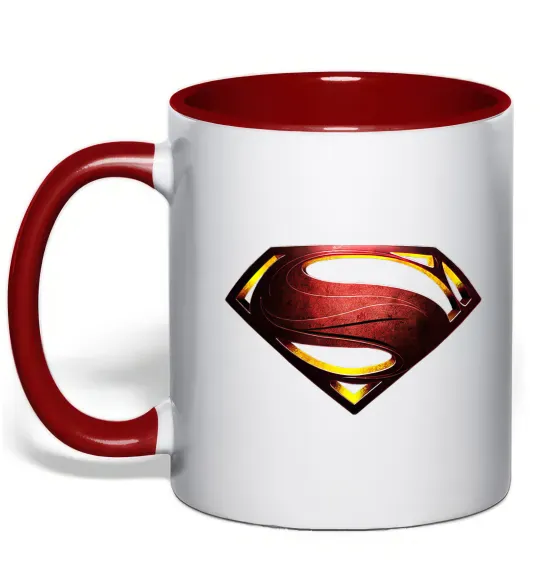 Чашка з кольоровою ручкою Superman full color logo Червоний фото