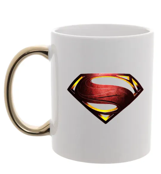 Чашка з кольоровою ручкою Superman full color logo Золото фото