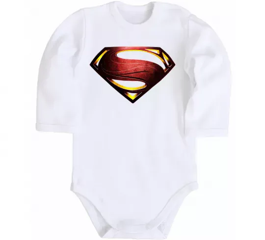 Дитячий бодік Superman full color logo Білий фото