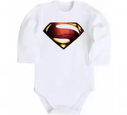 Детский боди Superman full color logo Белый фото