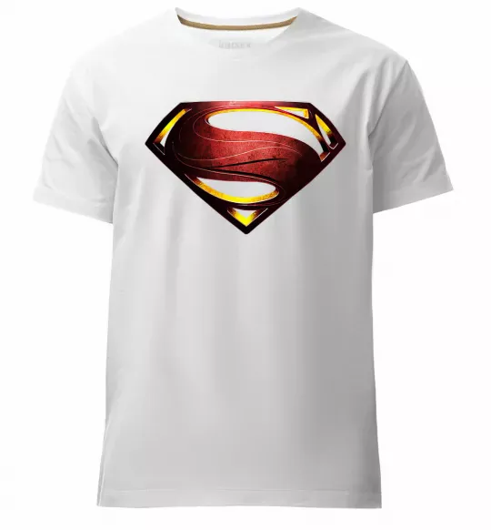 Мужская премиум футболка Superman full color logo Белый фото