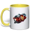 Чашка с цветной ручкой Avengers Iron man Лимонный фото