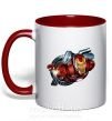 Чашка з кольоровою ручкою Avengers Iron man Червоний фото