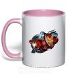 Чашка з кольоровою ручкою Avengers Iron man Ніжно рожевий фото