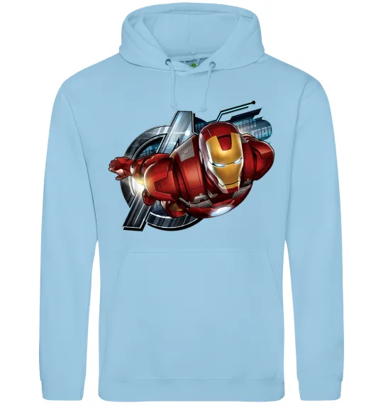 Мужская толстовка (худи) Avengers Iron man Голубой фото