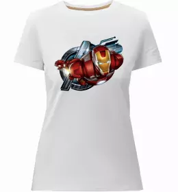 Женская премиум футболка Iron man costume Черный фото