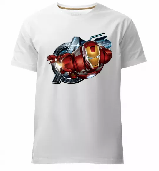 Чоловіча преміум футболка Avengers Iron man Білий фото