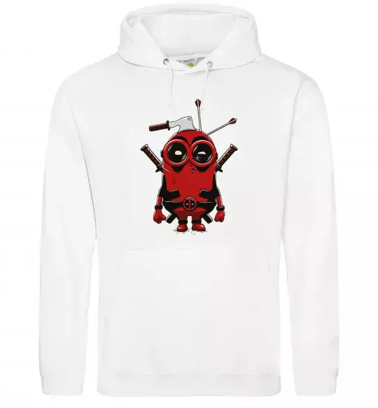 Мужская толстовка (худи) Deadpool minion Белый фото