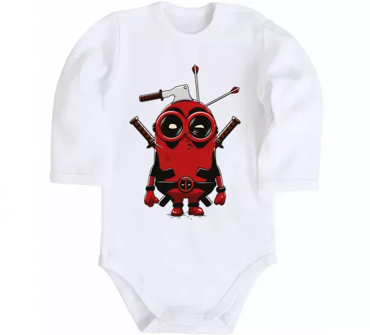Дитячий бодік Deadpool minion Білий фото