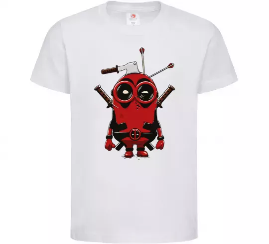 Детская футболка Deadpool minion Белый фото